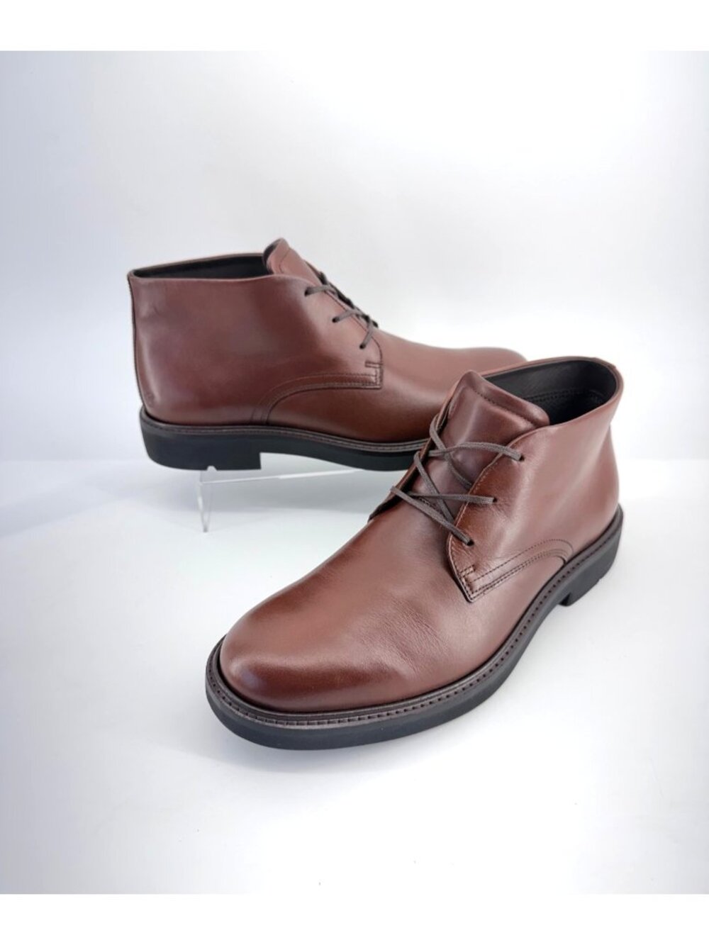 ECCO Metropole London Chukka Men Boot Brown Cognac Leather Waterproof Size 41